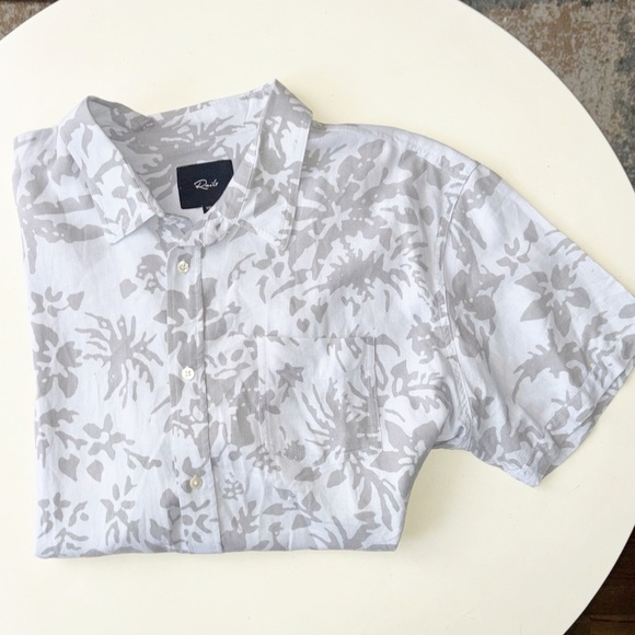 Rails Linen Blend Floral Short Sleeve Button Down Shirt Size XXL - Picture 1 of 6